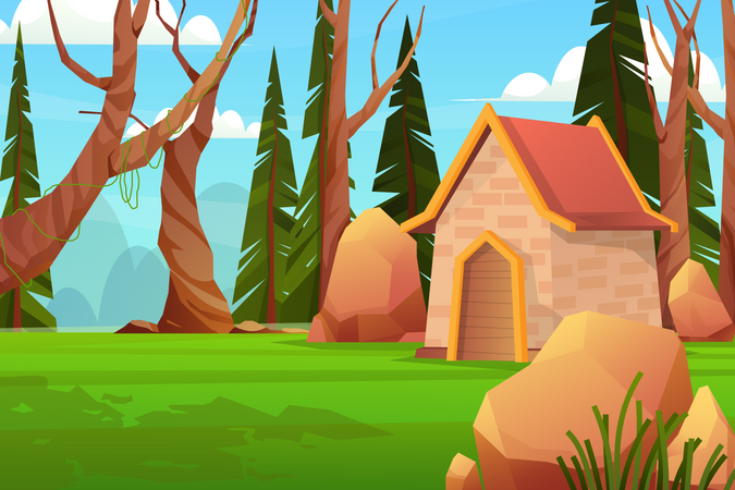 House in Forest  일러스트레이션
