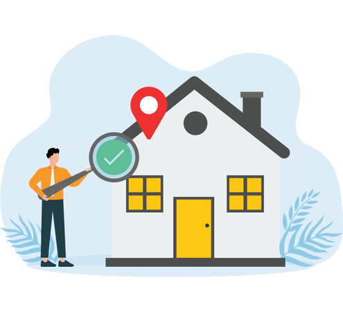 House inspection and property search  Illustration