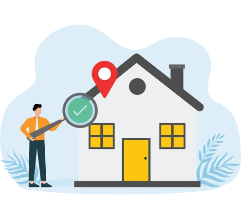 House inspection and property search  Illustration