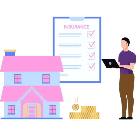 The Boy Has House Insurance Illustration