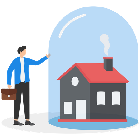 House Insurance Agent  Illustration