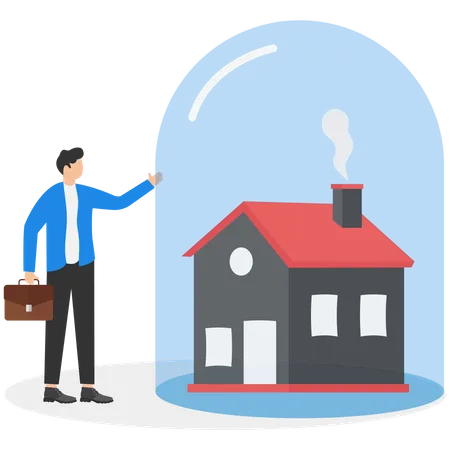 House Insurance Agent  Illustration