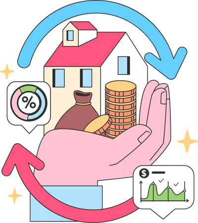 House loan cycle  Illustration