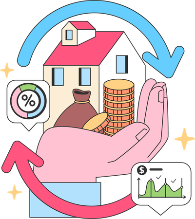 House loan cycle  Illustration