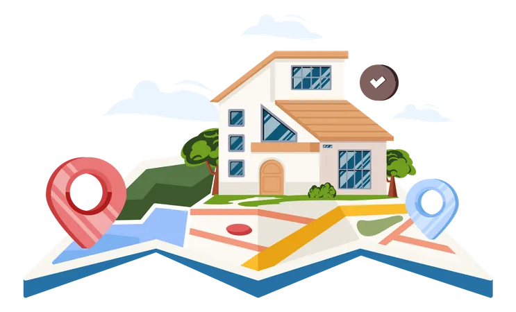 A High Quality Flat Illustration Of Home Navigation Illustration
