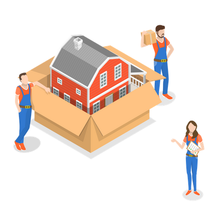 House moving and relocation service  Illustration