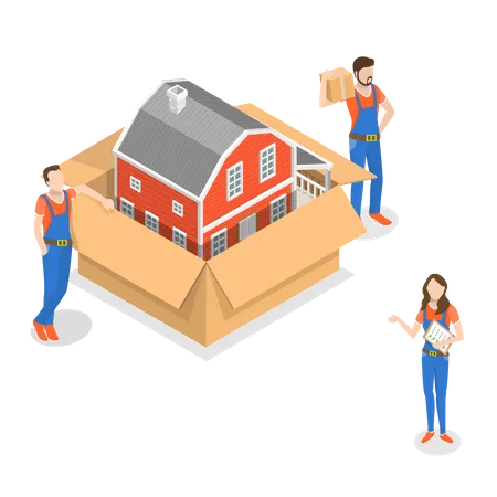 House moving and relocation service  Illustration