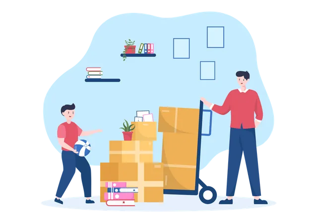 House moving  Illustration