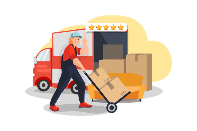 House Moving Service Illustration
