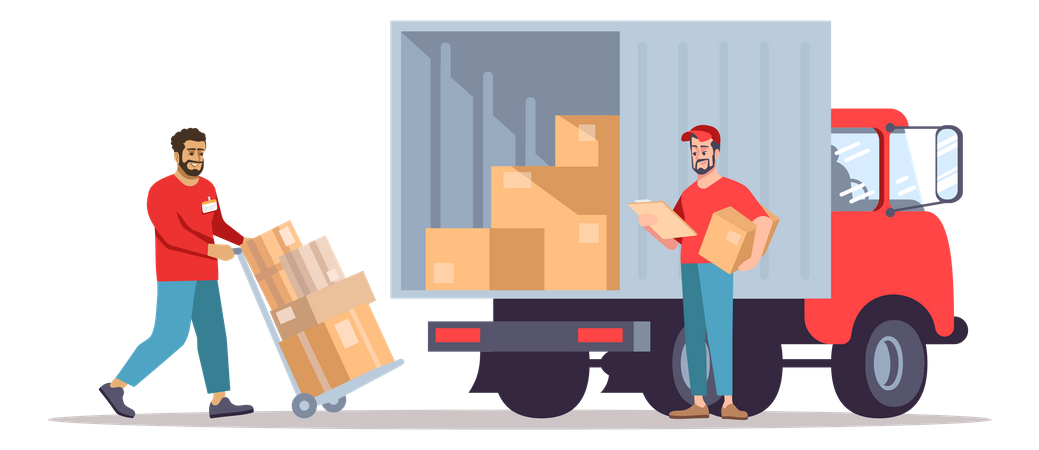 House Moving Service  Illustration