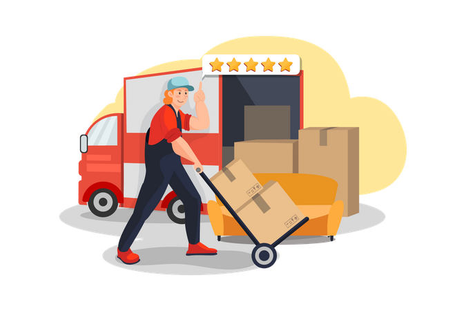 House Moving Service  Illustration