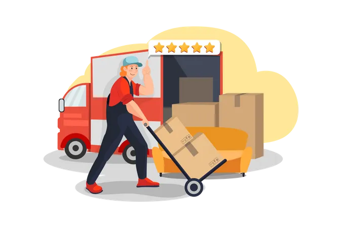 House Moving Service  Illustration