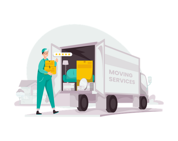 House Moving Service  Illustration