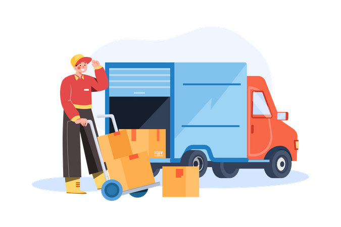 House moving service  Illustration