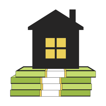 House on cash  Illustration