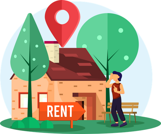 House on rent  Illustration