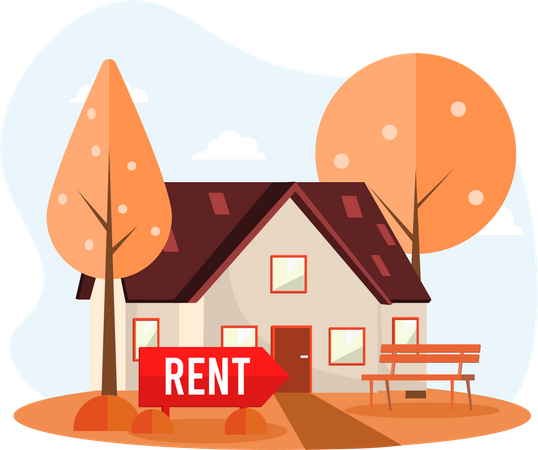 House on rent  Illustration