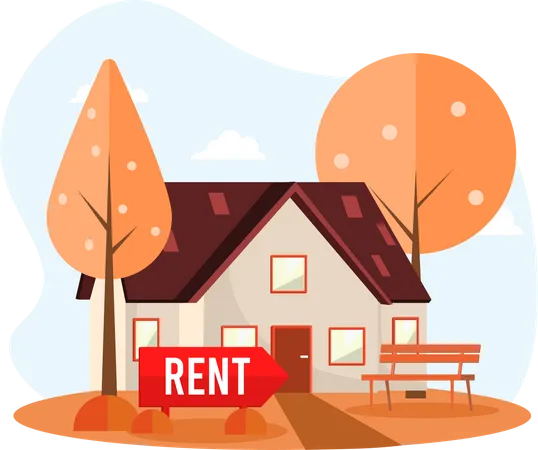 House on rent  Illustration