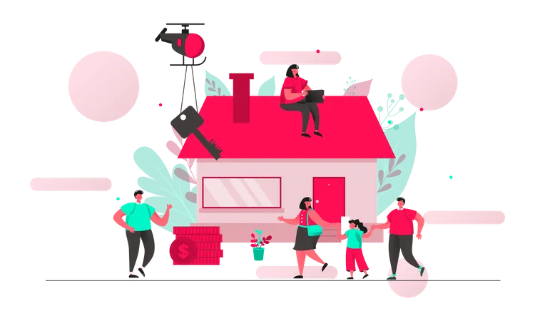 House on rent  Illustration