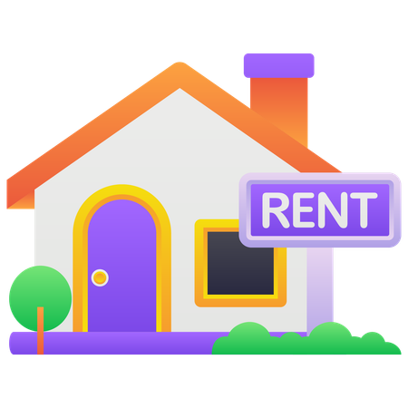 House On Rent  Illustration