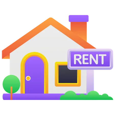 House On Rent  Illustration