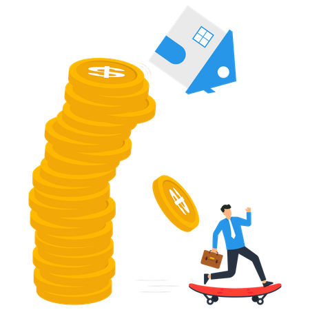 House price falling  Illustration