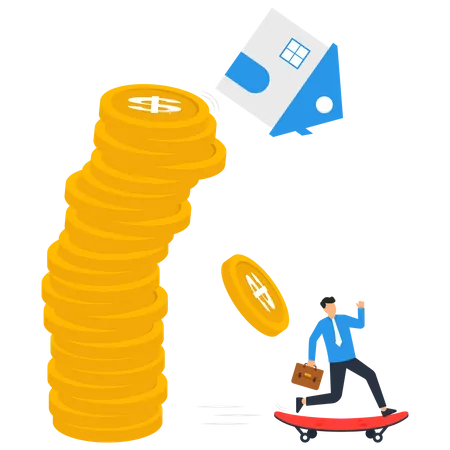 House price falling  Illustration