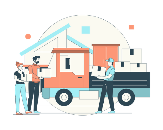 House relocation service Illustration