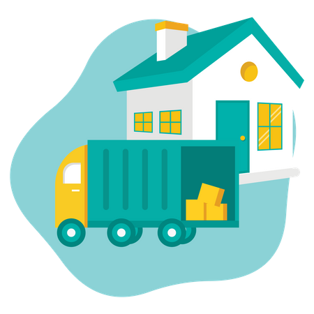 House relocation service Illustration