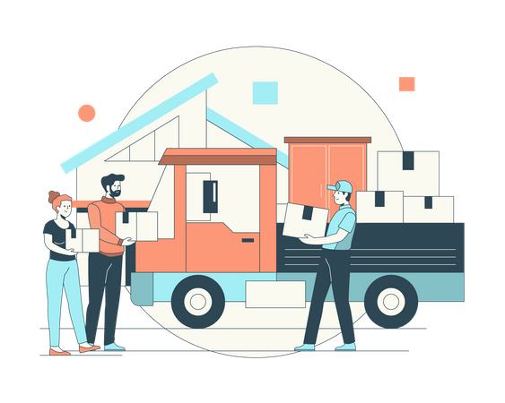 House relocation service  Illustration