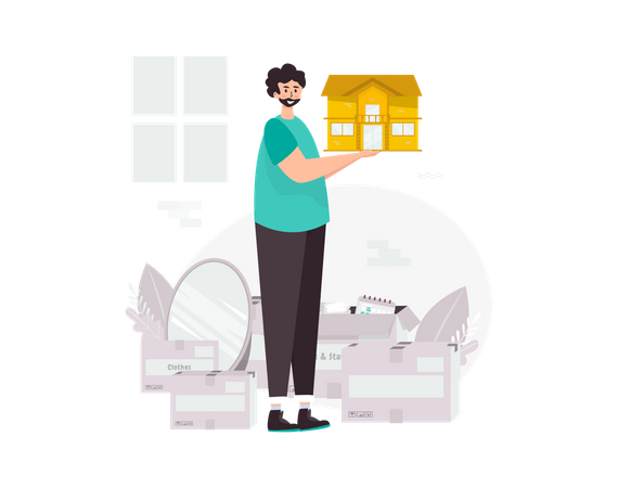 House Relocation Service  Illustration