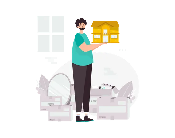 House Relocation Service  Illustration