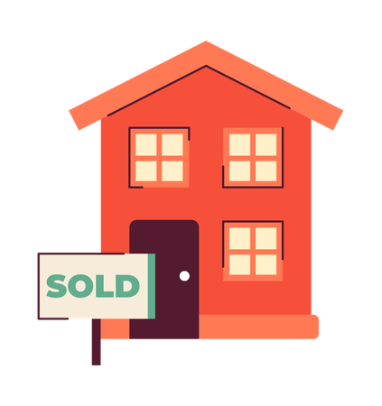 House sold real estate sign  Illustration