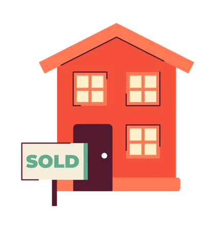 House sold real estate sign  Illustration