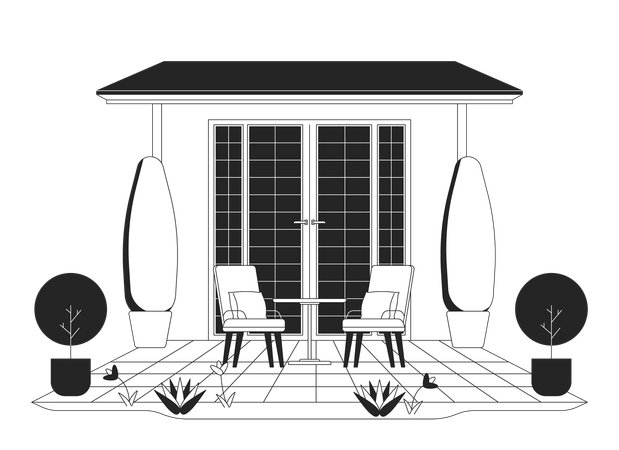 House terrace furniture  Illustration