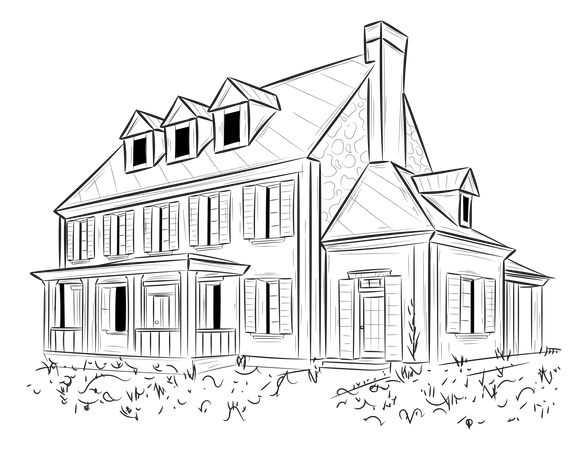 House Villa Illustration