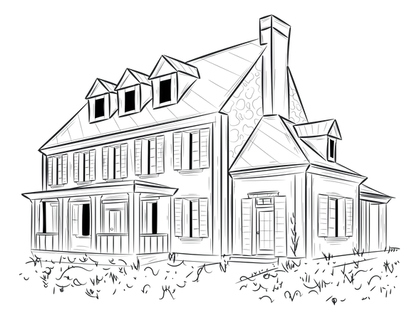 House Villa Illustration