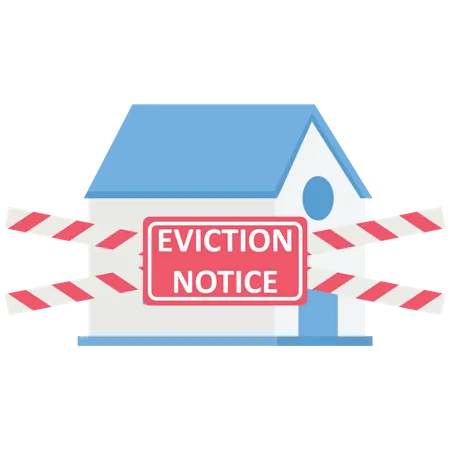 House with an eviction notice sign  Illustration