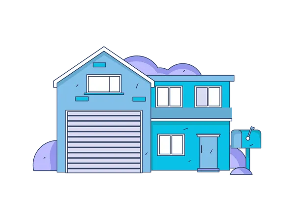 House with mailbox  Illustration