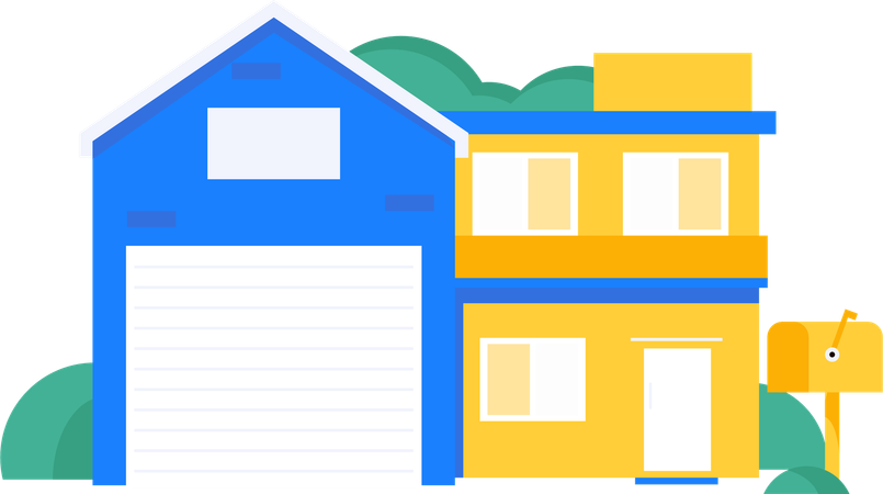 House with mailbox  Illustration