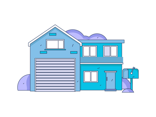 House with mailbox  Illustration