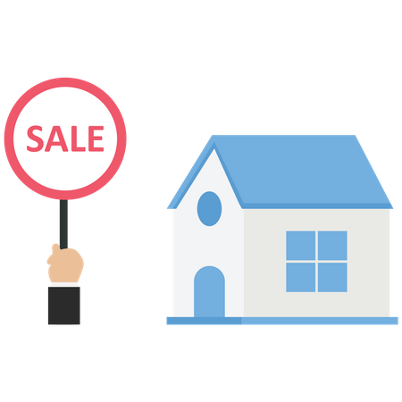 House with sale tag  Illustration