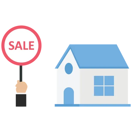 House with sale tag  Illustration