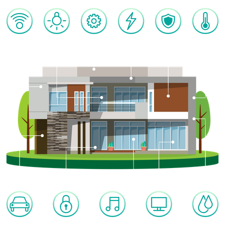 House with smart connection Illustration