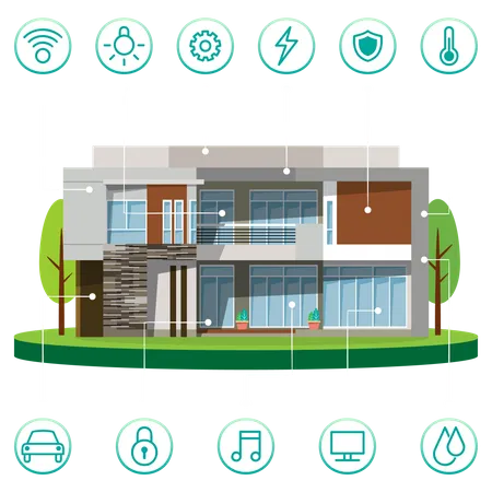 House with smart connection Illustration