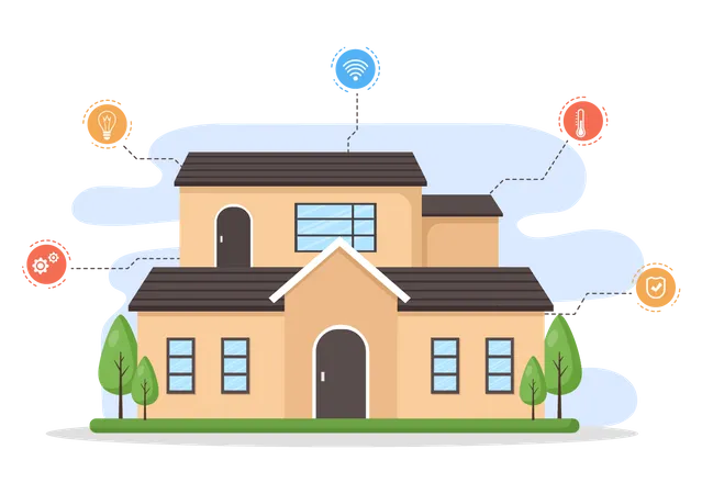 House with smart technology Illustration