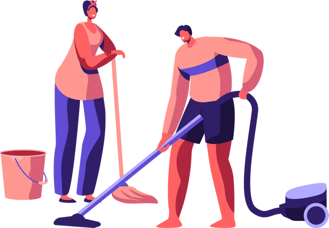 Housecleaning Worker  Illustration