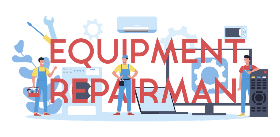 Household equipment repair service  Illustration