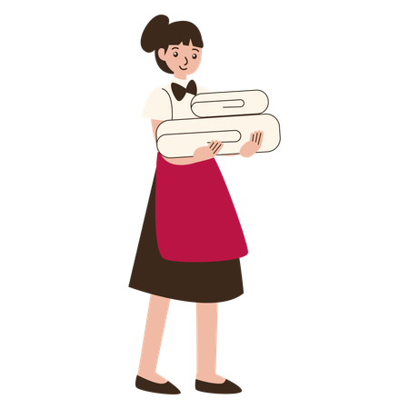 Housekeeping Deliver Towels  Illustration