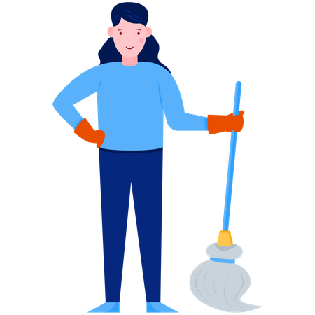 Housekeeping Woman Illustration